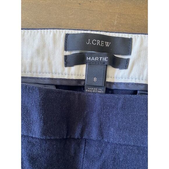 J Crew Martie Pants Size 8 Navy Career Straight Leg Chino BI STretch Cotton - Picture 4 of 8